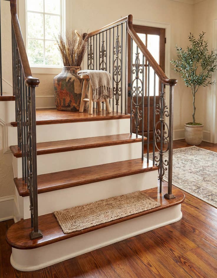 Detail image of  0' 9 x 2' 6  Hand Braided Jute Stair Rug