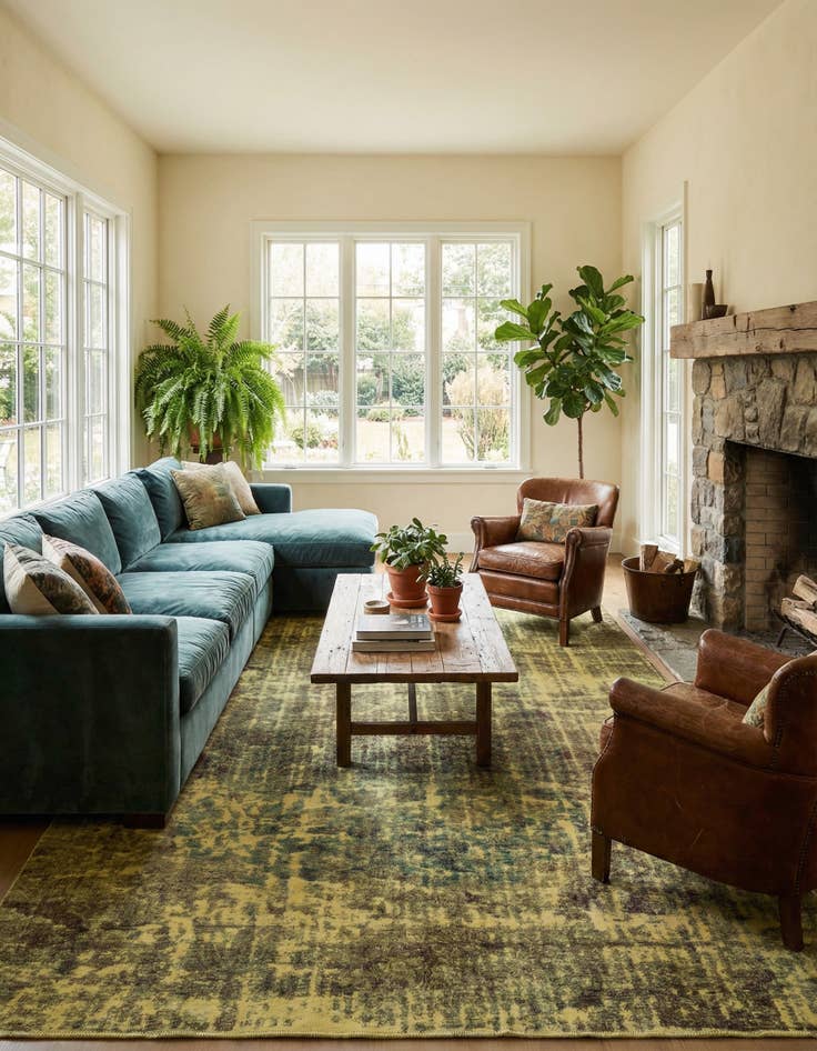 Detail image of 6' 11 x 10' 11 Vintage Royal Wool Rug