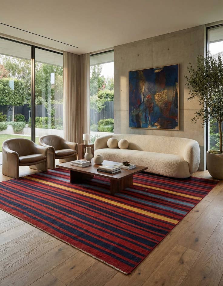 Detail image of 9' 5 x 9' 7 Armanibaff Kilim Wool Square Rug