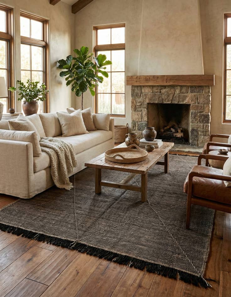 Detail image of  6' 9 x 9' 3  Hand Knotted Moroccan Wool Rug