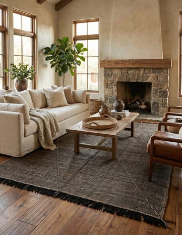6' 9 x 9' 3 Hand Knotted Moroccan Wool Rug