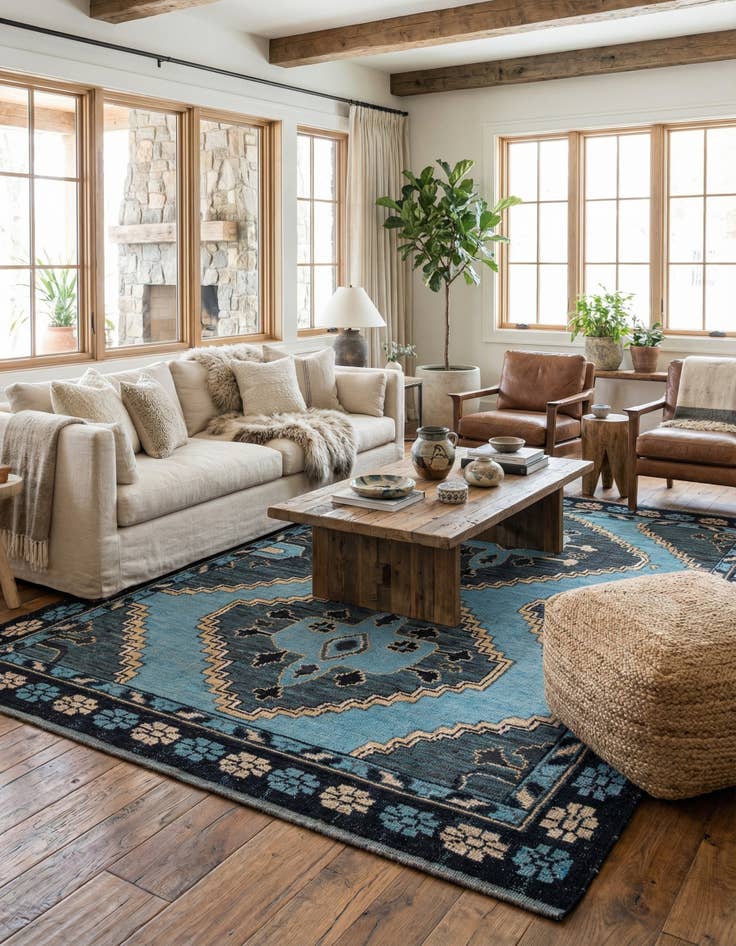 Detail image of 8' 10 x 12' 7  Hand Knotted Moroccan Wool Rug