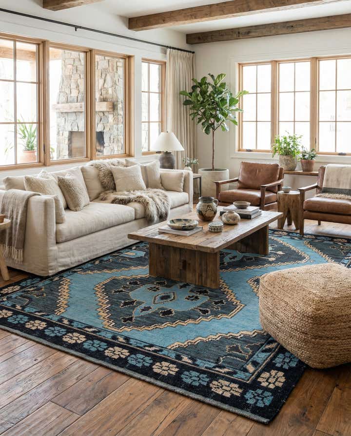8' 10 x 12' 7 Hand Knotted Moroccan Wool Rug