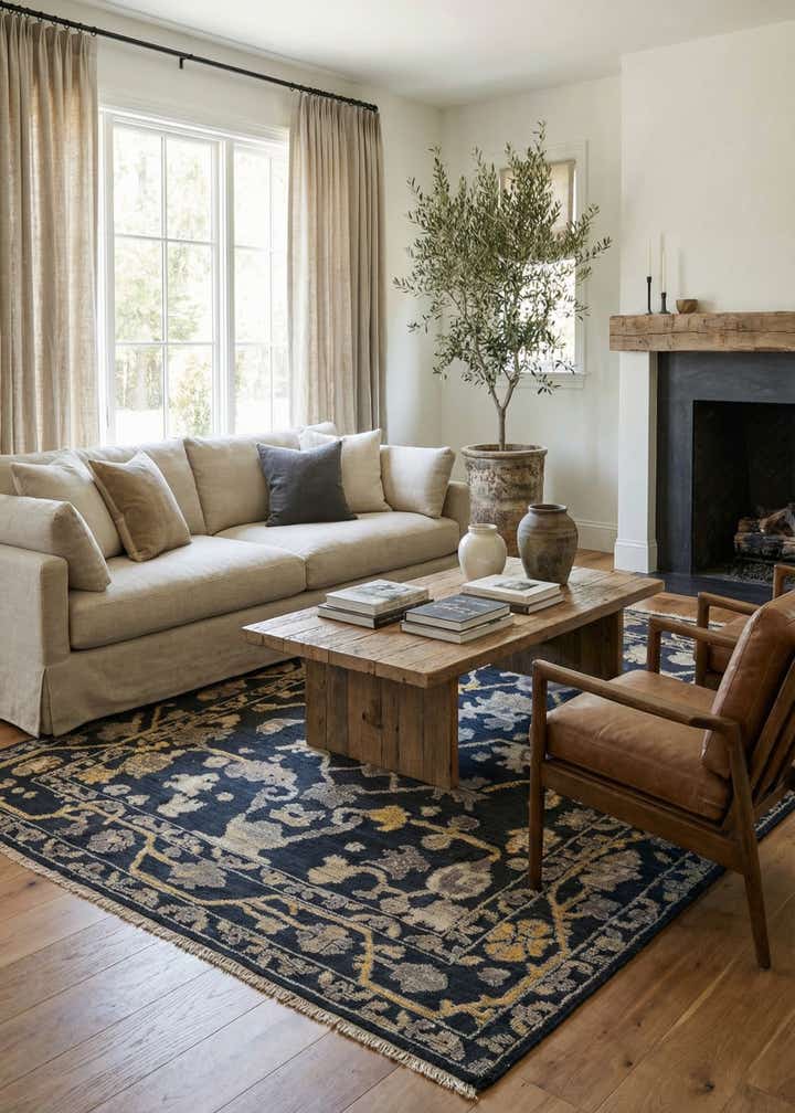 8' 2 x 10' 2 Hand Knotted Oushak Wool Rug