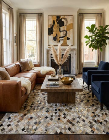 5' 1 x 8' 1 Cowhide - Patchwork Rug