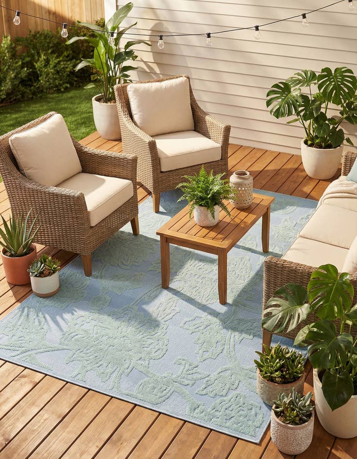 Detail image of 7' 10 x 7' 10  Washable Aruba Indoor / Outdoor Square Rug