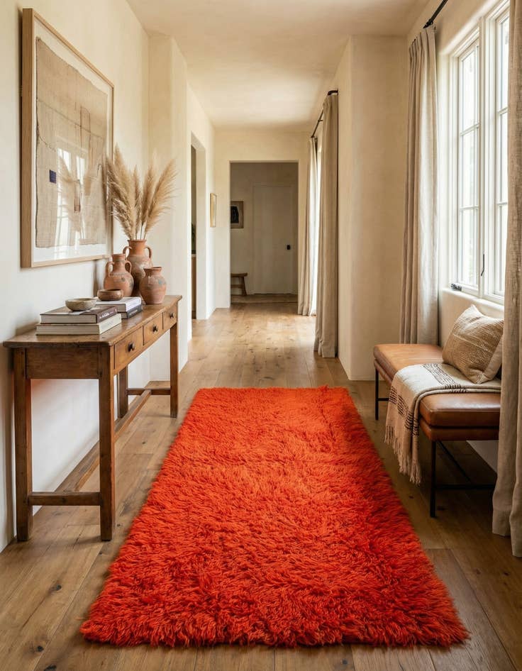 Detail image of 4' 1 x 8' 2  Hand Knotted Moroccan Wool Runner Rug