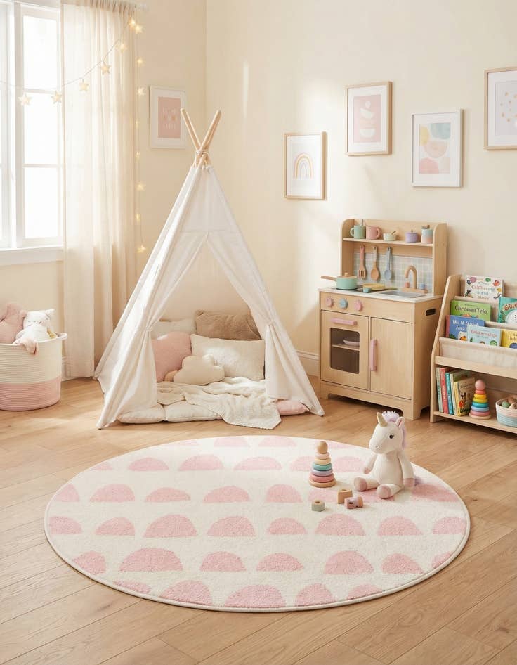 Detail image of  3' 3 x 3' 3 Whimsy Kids Round Rug