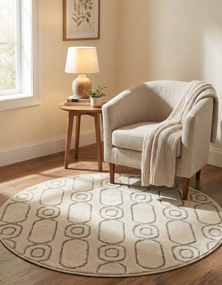 Detail image of  3' x 3' Vogue Geo Round Rug