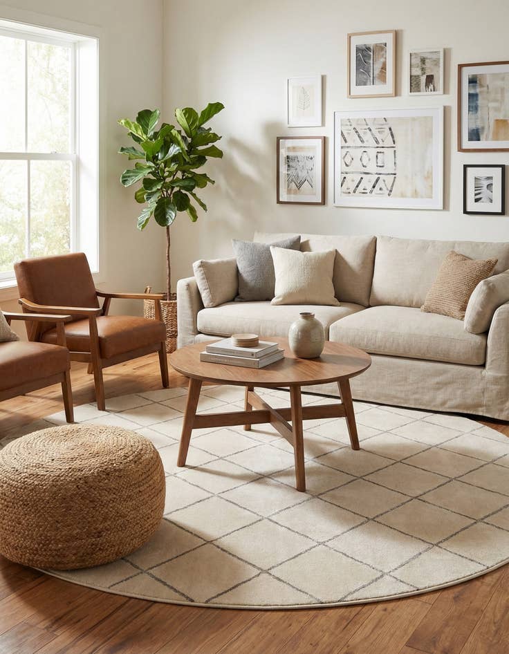 Detail image of 7' 10 x 7' 10 Vogue Geo Round Rug