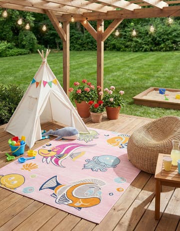5' 3 x 7' 7 Easy-Clean Indoor / Outdoor Rug