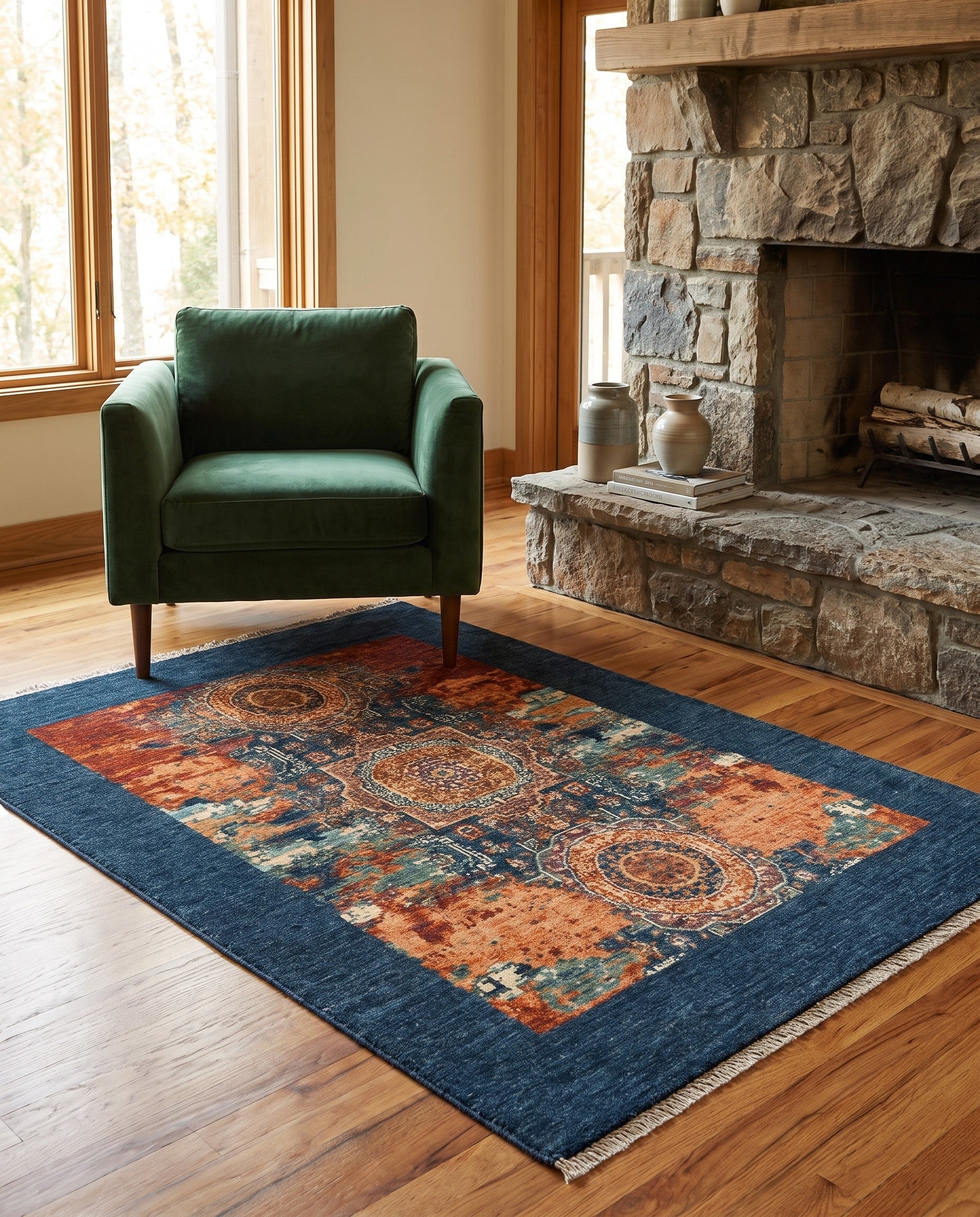 3' 5 x 5' Hand Knotted Mamluk Ziegler Rug
