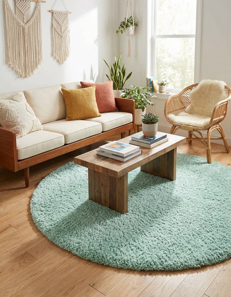 Detail image of 5' x 5' Infinity Shag Round Rug