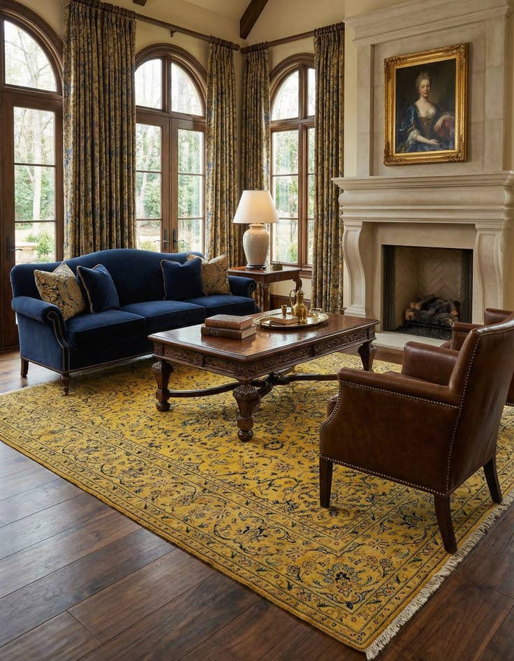 Detail image of  8' 1 x 11' 4 Kashan Wool Rug