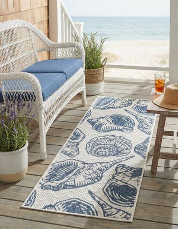 2' x 5' 3 Easy-Clean Coastal Indoor / Outdoor Runner Rug