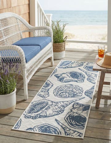 2' x 5' 3 Easy-Clean Coastal Indoor / Outdoor Runner Rug