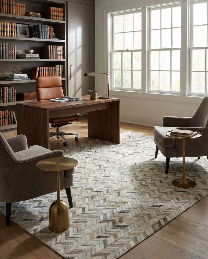 5' x 8' Cowhide Leather Rug