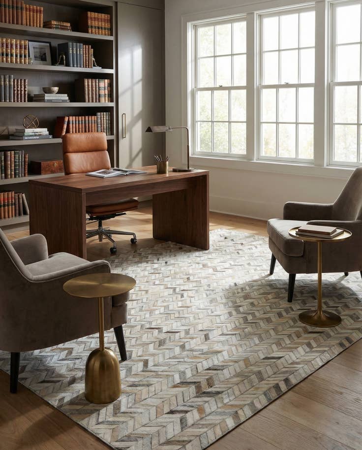 Detail image of 5' x 8' Cowhide Leather Rug