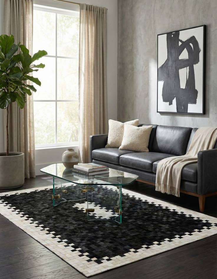 Detail image of 5' x 7' 10 Cowhide Stocks Rug