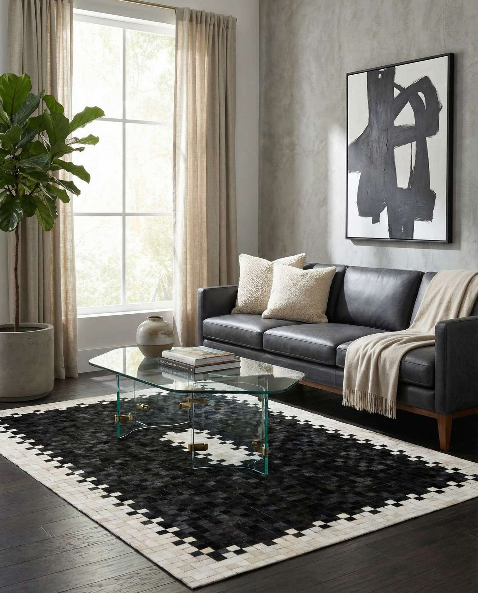5' x 7' 10 Cowhide Stocks Rug