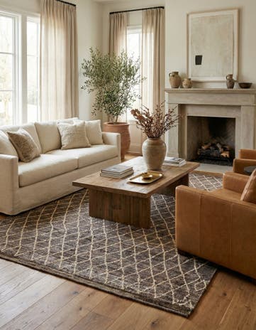 5' 9 x 8' 2 Hand Knotted Moroccan Wool Rug