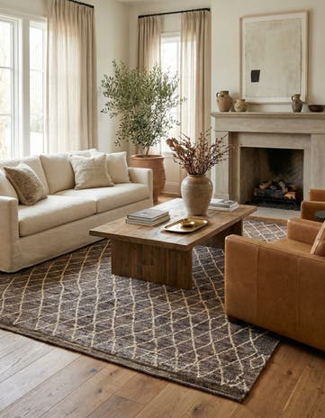 5' 9 x 8' 2 Hand Knotted Moroccan Wool Rug