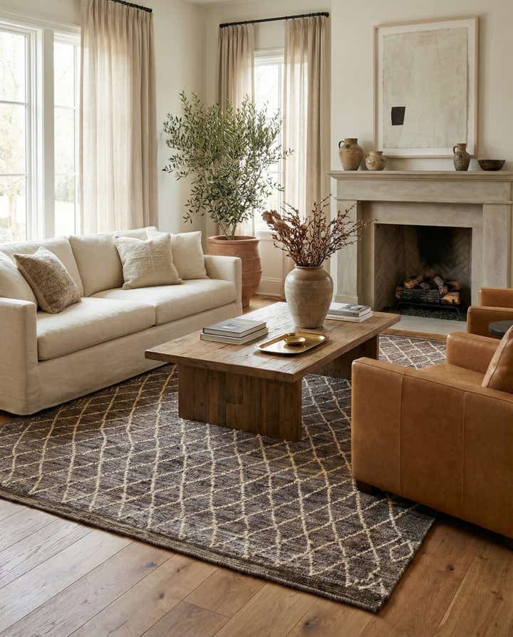 5' 9 x 8' 2 Hand Knotted Moroccan Wool Rug