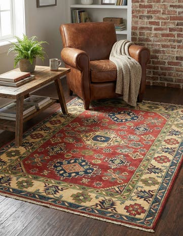 4' x 5' 10 Hand Knotted Kazak Rug