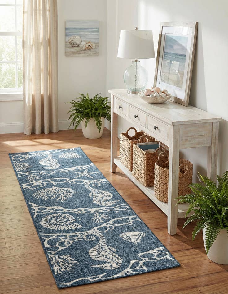 Detail image of  2' x 8'  Washable Coastal Indoor / Outdoor Runner Rug