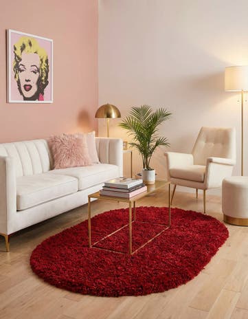 Lipstick Marilyn Monroe&trade; Shag Oval Rug