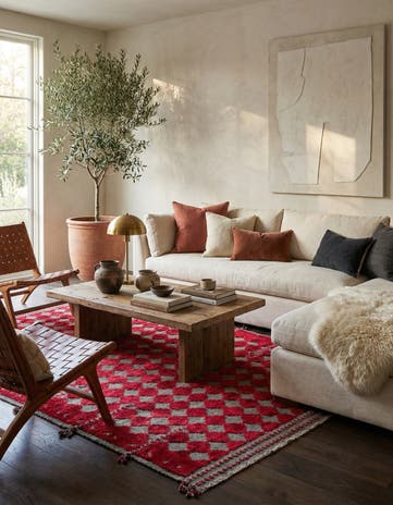 4' 10 x 7' 4 Hand Knotted Moroccan Wool Rug