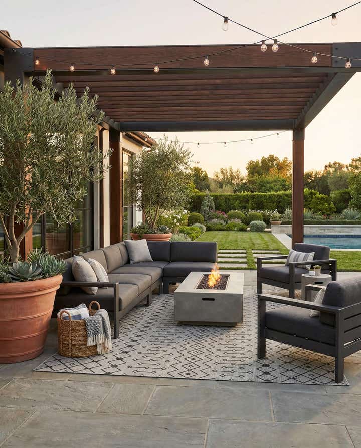 10' 8 x 10' 8 Easy-Clean Lattice Indoor / Outdoor Square Rug