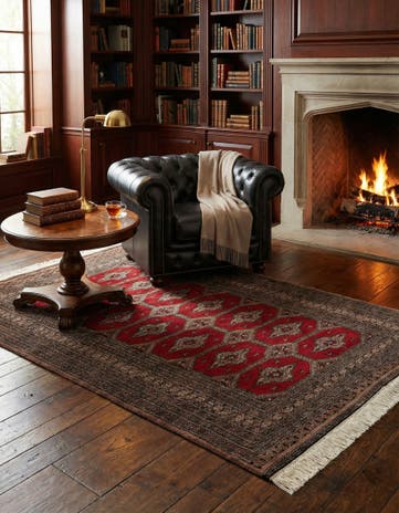 4' x 6' Hand Knotted Bokhara Oriental Wool Rug