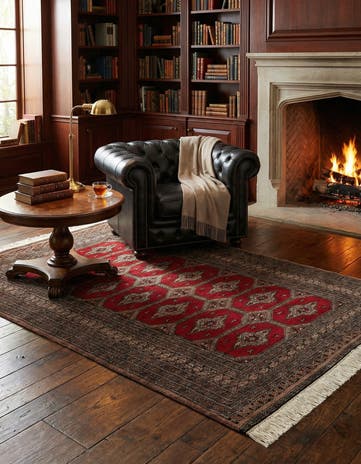 4' x 6' Hand Knotted Bokhara Oriental Wool Rug