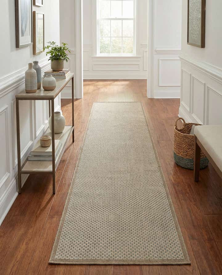 2' 7 x 12' Easy-Clean Border Indoor / Outdoor Runner Rug