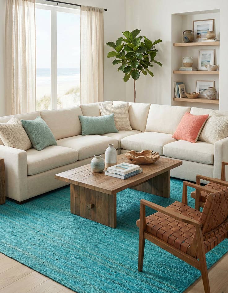 Detail image of 9' 2 x 9' 2  Hand Braided Jute Square Rug