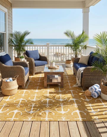 10' x 14' Easy-Clean Coastal Indoor / Outdoor Rug