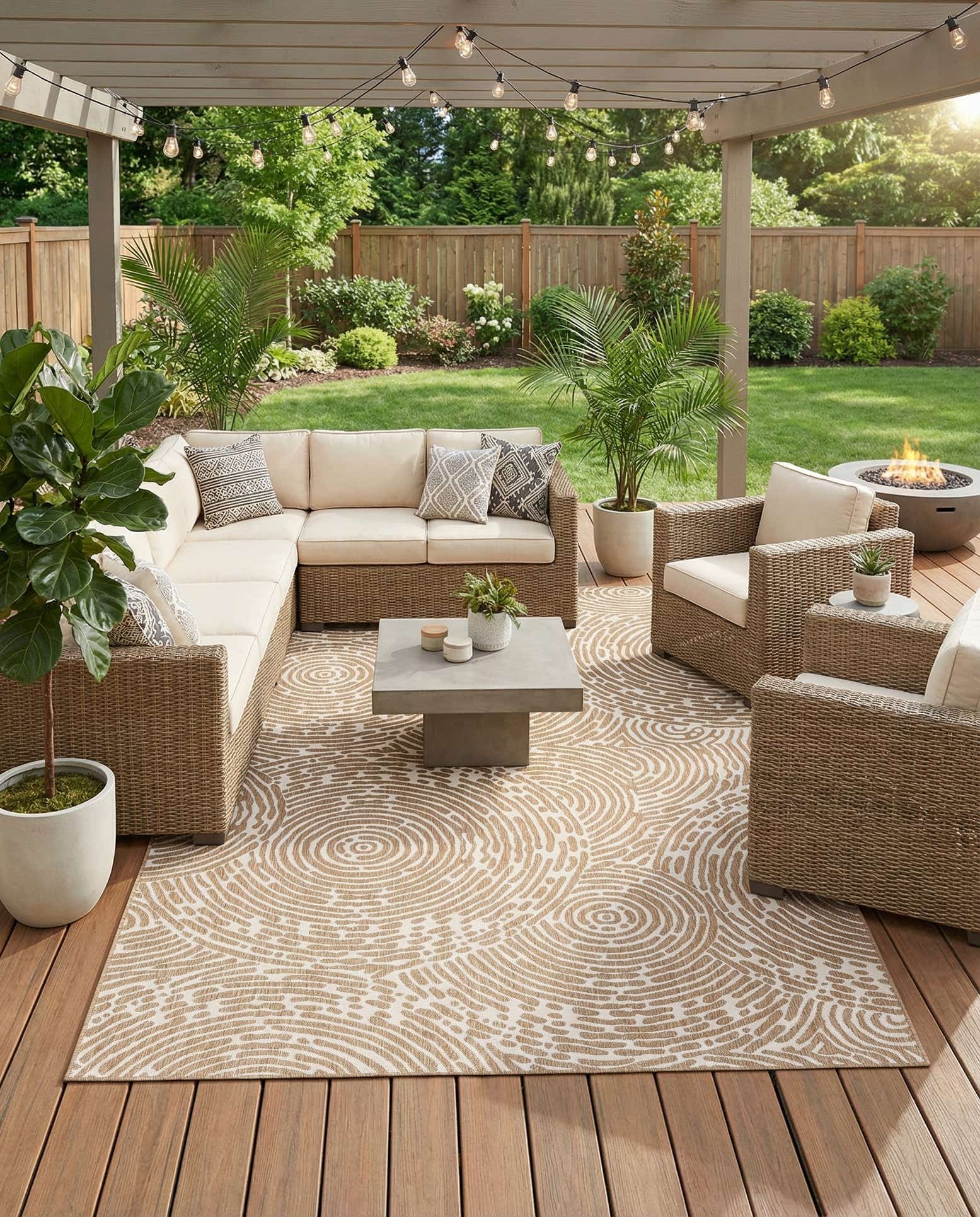 10' x 14' Easy-Clean Modern Indoor / Outdoor Rug