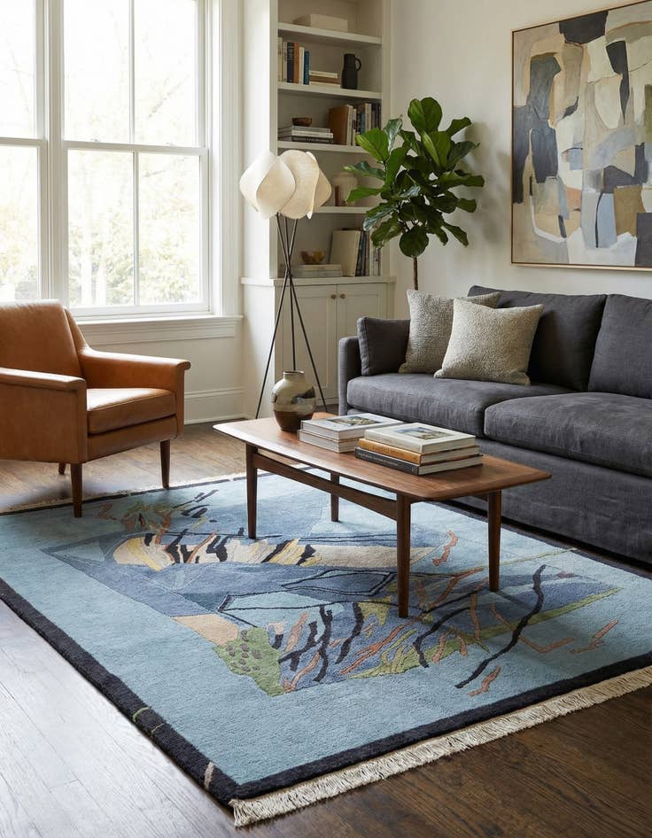 Detail image of 5' x 6' 5 Hand Knotted Tibet Wool Rug