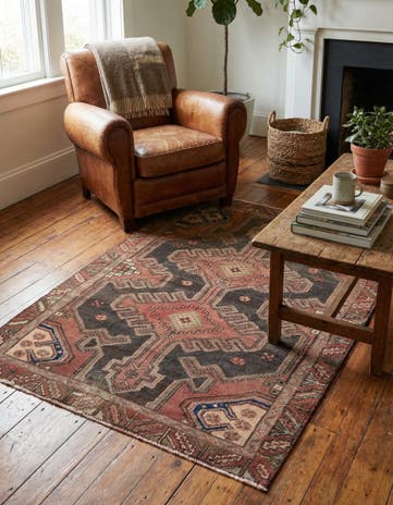3' 6 x 4' 5 Hand Knotted Ultra Vintage Persian Wool Rug