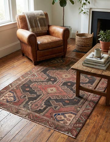 3' 6 x 4' 5 Hand Knotted Ultra Vintage Persian Wool Rug