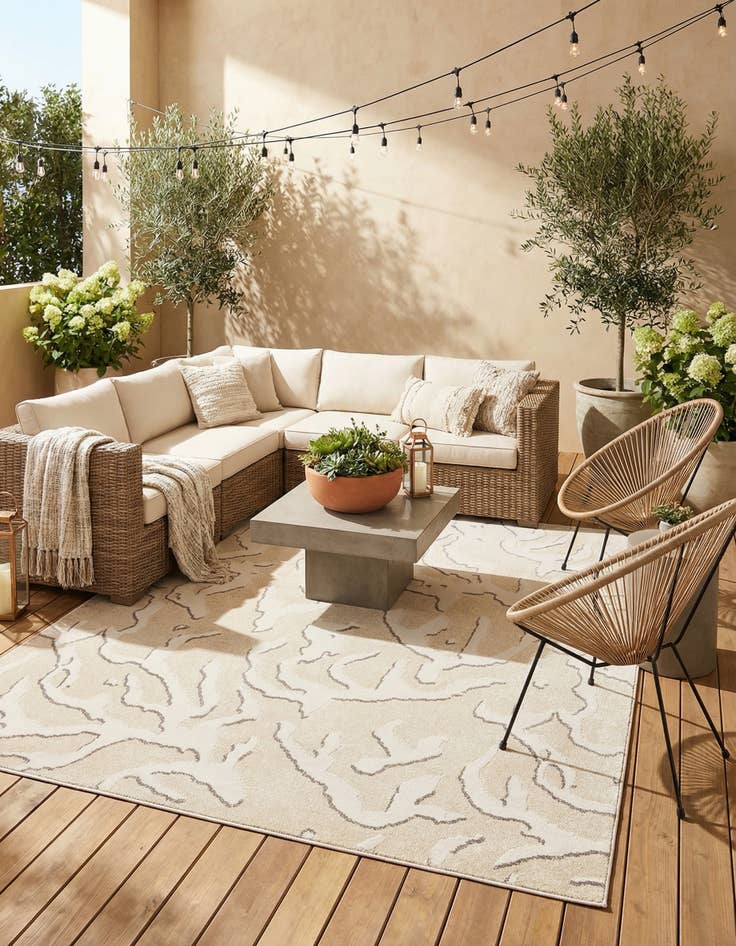 Detail image of 10' x 10'  Washable Sabrina Soto Indoor / Outdoor Square Rug