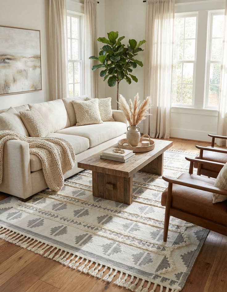 Detail image of  10' x 14' 1  Hand Woven Arizona Wool Rug