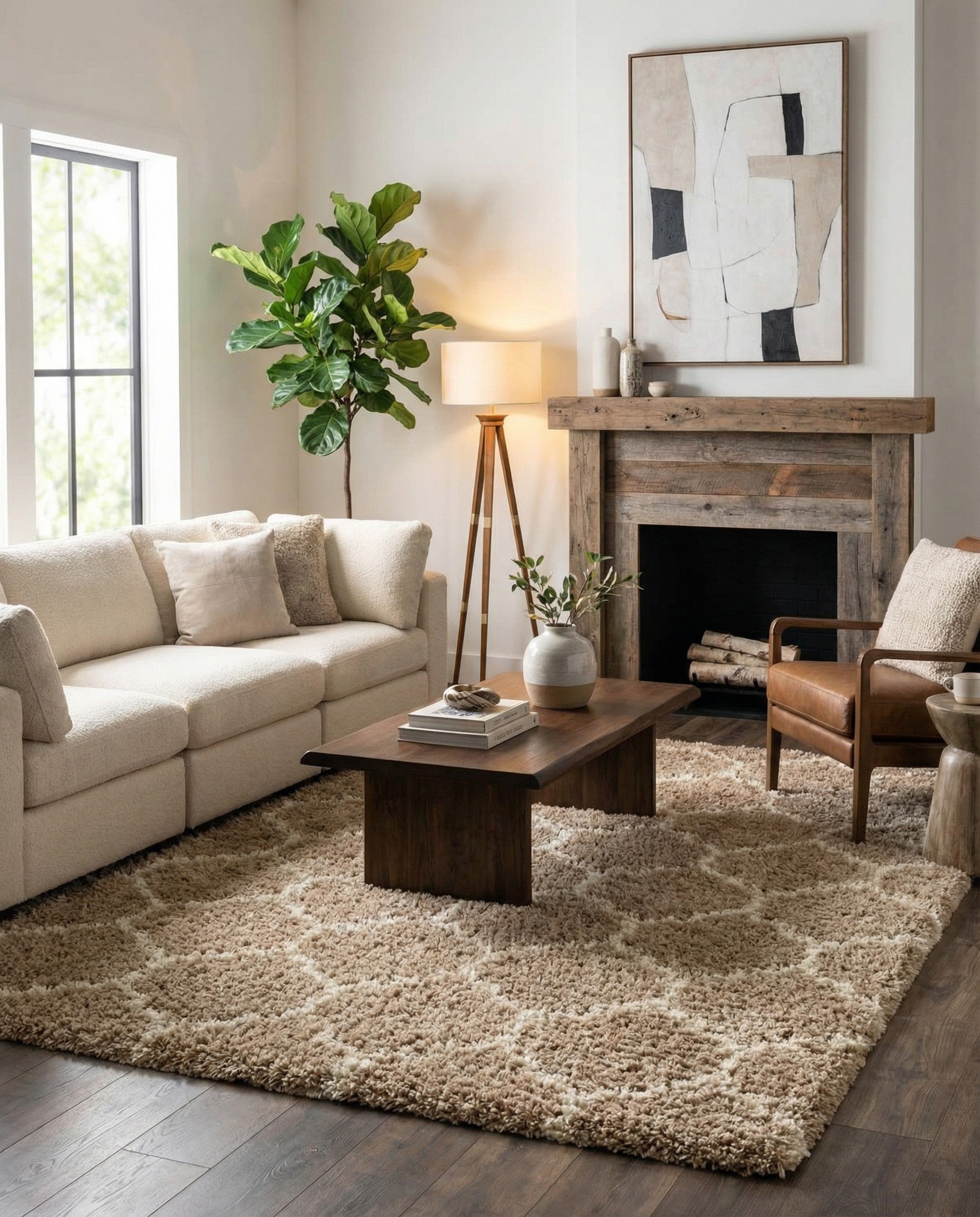  10' x 10' Lattice Shag Square Rug