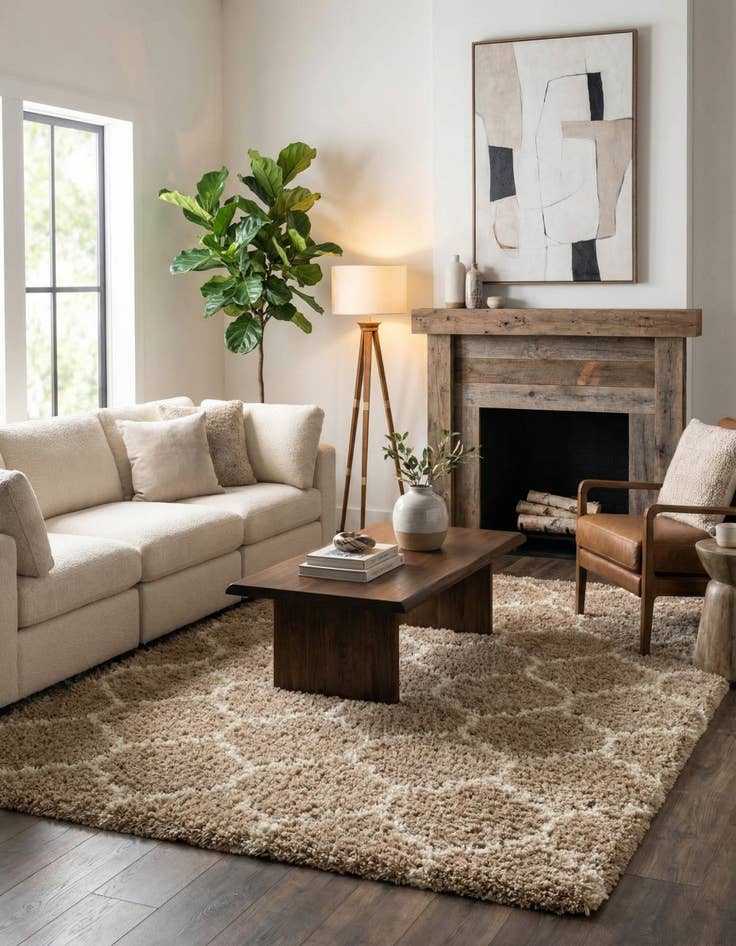 Detail image of 10' x 10' Trellis Shag Square Rug