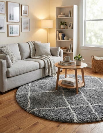 5' 3 x 5' 3 Soft Touch Shag Round Rug