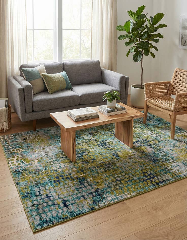 Detail image of 4' x 6'  Washable Spectrum Rug