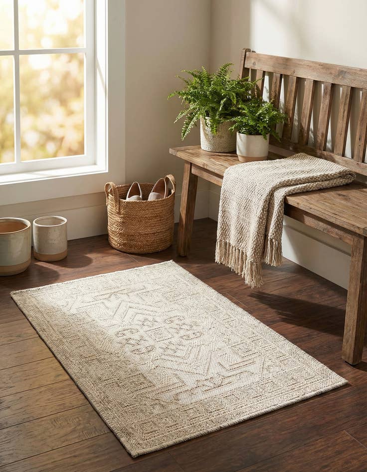 Detail image of 2' x 3'  Washable Aztec Indoor / Outdoor Rug