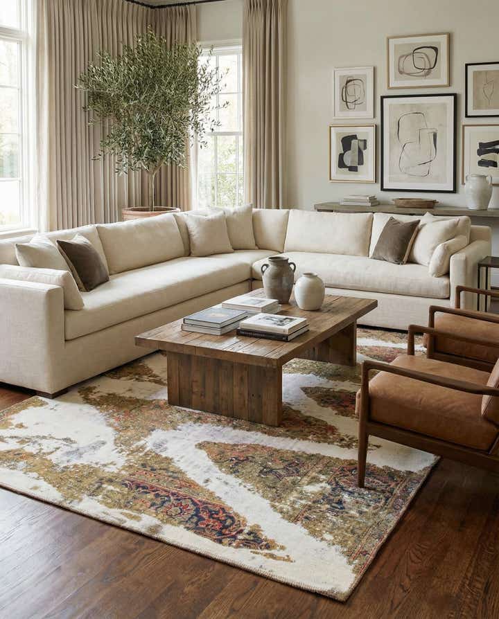 5' 6 x 7' 7 Hand Knotted Ultra Vintage Persian Wool Rug