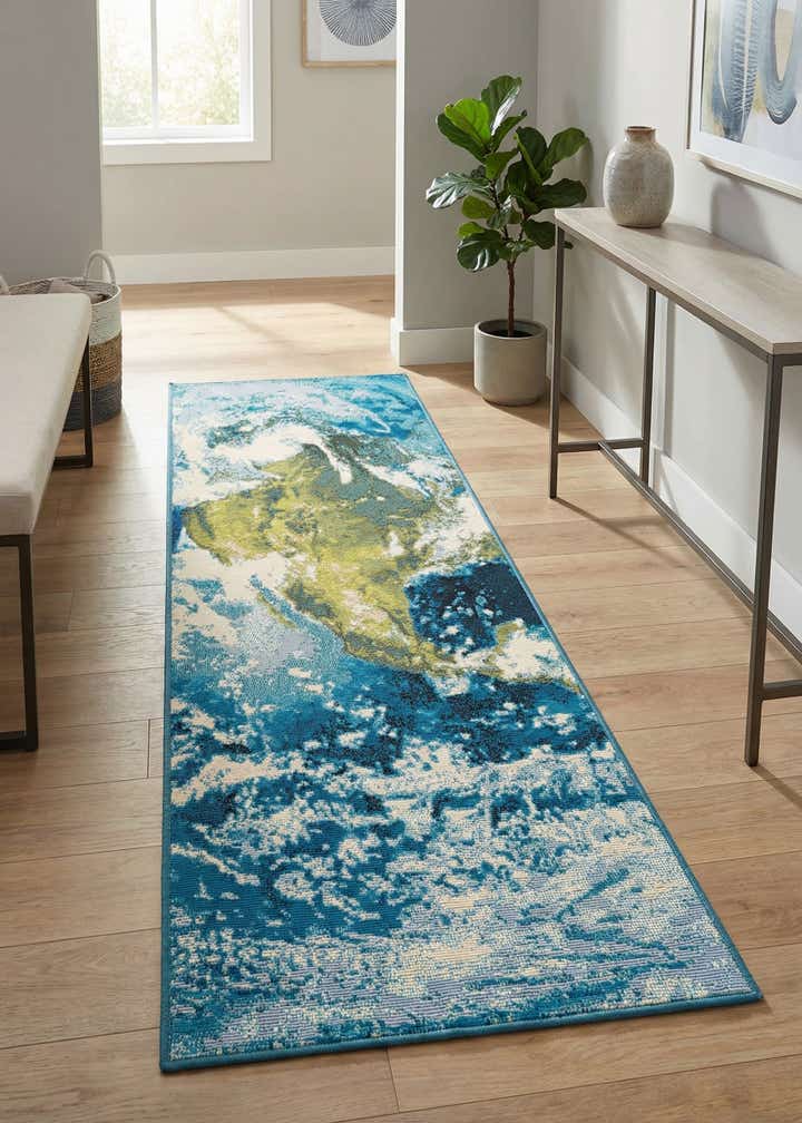 2' x 5' 1 Easy-Clean Modern Indoor / Outdoor Runner Rug